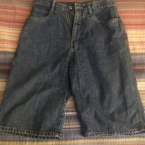 Denim knee shorts